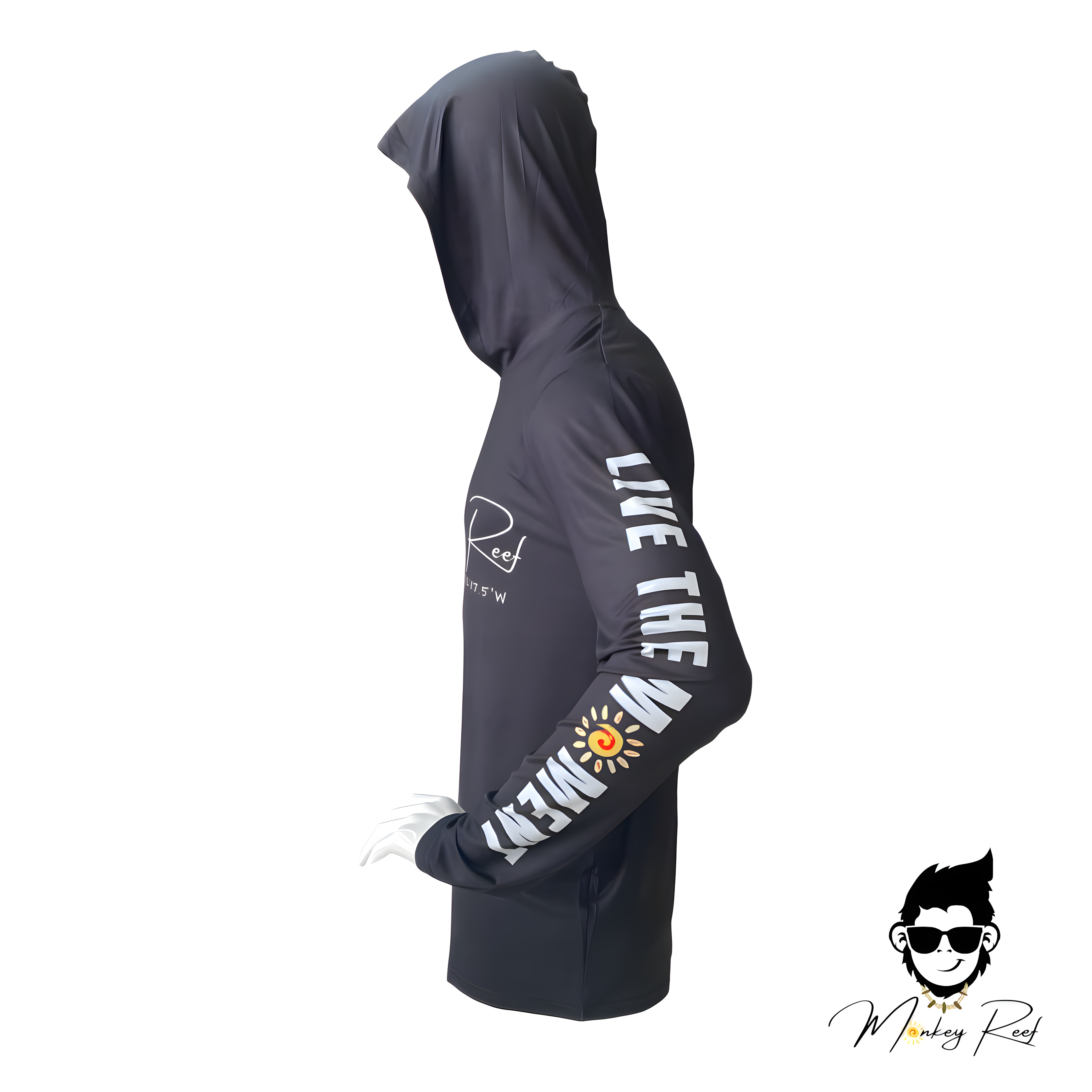 Long sleeve hoodie (Black) - Parguera edition